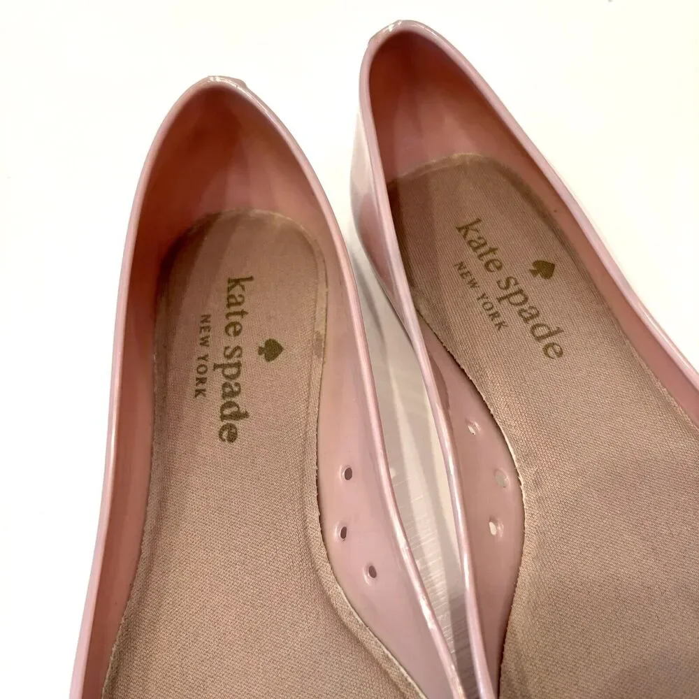 Kate Spade‎ Pink Rose Jelly Camilla Flower Ballerina / Ballet Flats Shoes Size 6